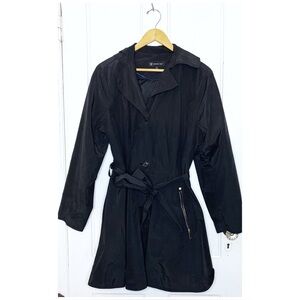 VINTAGE INC INTERNATIONAL CONCEPTS size 1X casual cropped waist tie trench coat